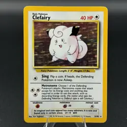 Pokemon TCG Clefairy Card 5/102 Base Set Unlimited Holo Rare Nice - Image 1