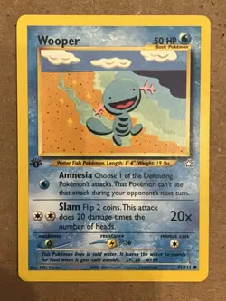 Pokemon Wooper 82/111 1st Edition Neo Genesis Common Vintage WOTC Card LP+ - Image 1