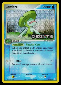 Pokemon Card - Lombre Deoxys 34/107 Uncommon Reverse Holo Stamped - Image 1