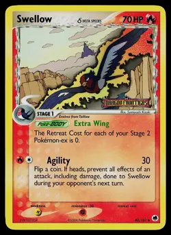 Pokemon Card - Swellow Dragon Frontiers 40/101 Uncommon Reverse Holo Stamped - Image 1