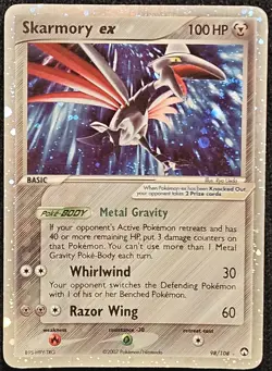 Pokemon Skarmory ex 98/108 ex Power Keepers English MP/HP - Image 1