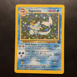 Pokemon Vintage Holo Vaporeon 12/64 Jungle WotC 1999 - Image 1