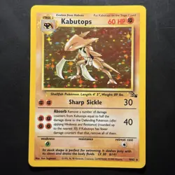 Pokemon Vintage Holo Rare Kabutops 9/62 Fossil WotC 1999 - Image 1