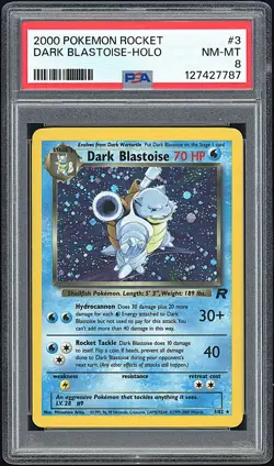 DARK BLASTOISE 2000 Pokemon Team Rocket Holo #3 - PSA 8 - Image 1