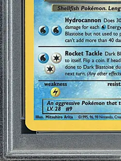 DARK BLASTOISE 2000 Pokemon Team Rocket Holo #3 - PSA 8 - Image 5