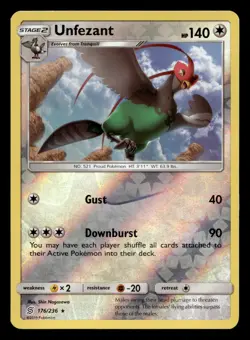 Unfezant 176/236 Rare Unified Minds Reverse Holo Pokemon NM - Image 1