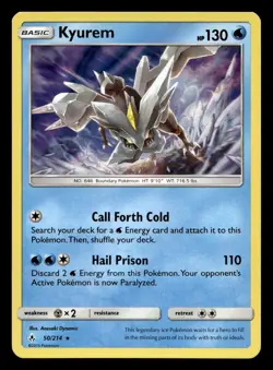Kyurem 50/214 Rare Unbroken Bonds Holo Pokemon NM - Image 1