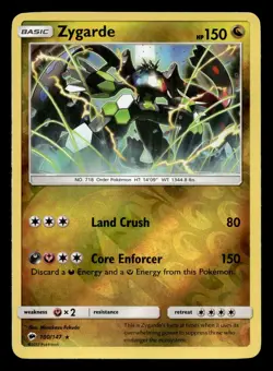 Zygarde 100/147 Rare Burning Shadows Reverse Holo Pokemon NM - Image 1