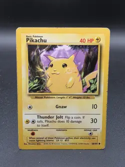Pokemon TCG Pikachu Base Set 58/102 Regular Unlimited Common DMG - Image 1