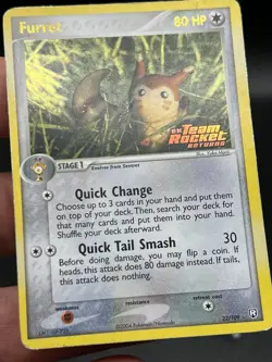 Furret 22/109 EX Team Rocket Returns Pokemon Nintendo Reverse Holo Mp/HP XS1 - Image 2