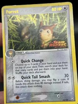 Furret 22/109 EX Team Rocket Returns Pokemon Nintendo Reverse Holo Mp/HP XS1 - Image 3