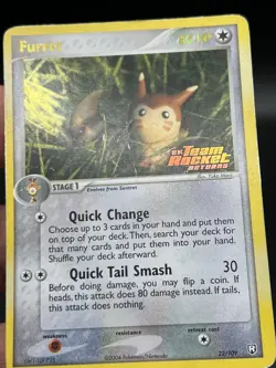 Furret 22/109 EX Team Rocket Returns Pokemon Nintendo Reverse Holo Mp/HP XS1 - Image 4