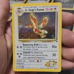 Pokemon Lt. Surge's Fearow Gym Heroes Holo Rare 7/132 70 HP English 2000 WOTC - Image 1