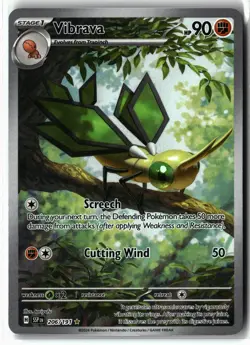 Vibrava ⭐ 206/191 Holo Illustration Rare Surging Sparks 2024 Pokemon NM - Image 1