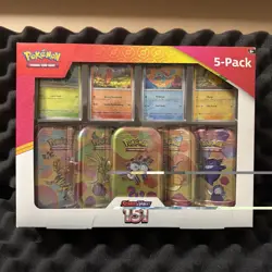 Pokemon 151 Scarlet Violet Costco 5-Pack Mini Tin Bundle Exclusive New & Sealed - Image 1