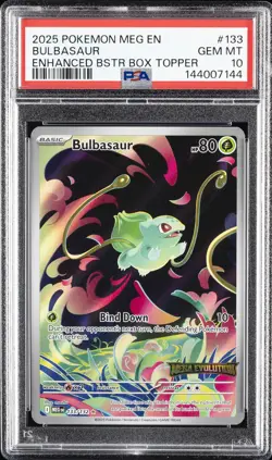 2025 POKEMON MEG EN-MEGA EVOLUTION ENHANCED BOOSTER BOX TOPPER BULBASAUR PSA 10 - Image 1