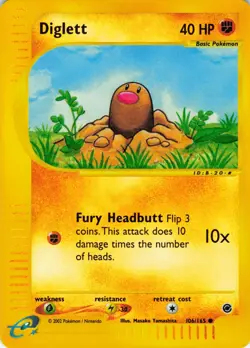 Diglett - Reverse Holo - 106/165 Expedition Base Set - Pokemon TCG - 2002 - Image 1