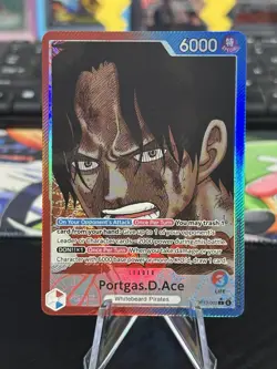 Portgas D Ace - Alt Art Leader - OP13-002 - One Piece Japanese - NM - Image 1