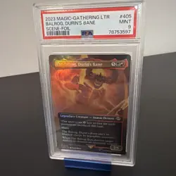 Magic the Gathering Lord of the Rings Balrog, Durin’s Bane Scene Foil PSA 9 - Image 1