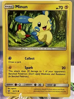 Minun 34/73 Pokemon Shining Legends Common Non Holo NM - Image 1