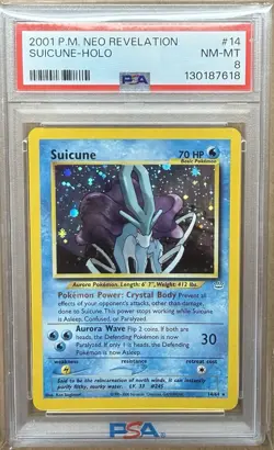 2001 POKEMON NEO REVELATION #14 SUICUNE-HOLO PSA 8 - Image 1