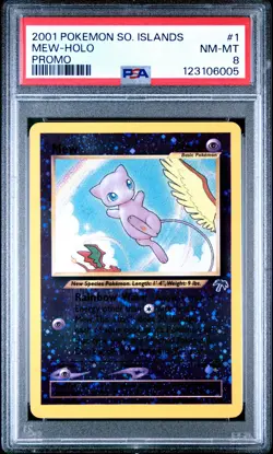 2001 POKEMON SOUTHERN ISLANDS PROMO #1 MEW-HOLO PSA 8 - Image 1