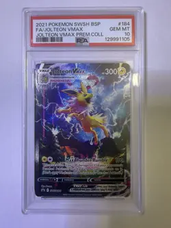 Pokemon Jolteon VMAX Premium Coll. Full Alt Art Promo SWSH184 PSA 10 Gem Mint - Image 1