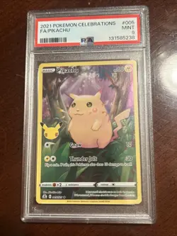 2021 Pokemon Celebrations #005 FA Pikachu PSA 9 - Image 1