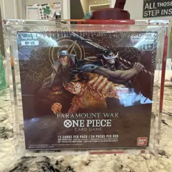 OP-02 Booster Box One Piece TCG Paramount War English SEALED Red /w acrylic ￼ - Image 1