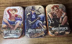 One Piece Vol 2 Three Brothers Tin Luffy OP13 Set of 3 New Factory Sealed - Image 1