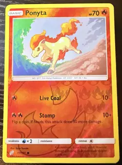 Pokemon TCG Ponyta 17/181 Reverse Holo Reverse Holo Team Up - Image 1