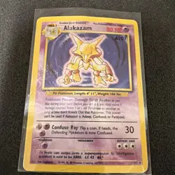 1999 Pokemon Game Alakazam Holo 1/102 Base Set Unlimited Rare Card 1💥💥💥💥💥💥 - Image 5