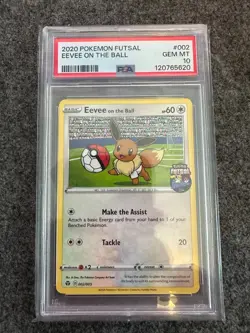 Eevee On the Ball 2020 Futsal UK Exclusive Promo Card PSA 10 Gem Mint 002/005 - Image 1
