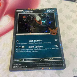 Darkrai 136/197 Cosmos Holo Rare Trick Or Trade 2023 Halloween Stamp Pokemon - Image 1