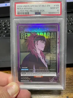Union Arena TCG - Renji Abarai (105) UE01ST: BLEACH Super Prerelease PSA 10 - Image 1