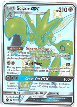 Pokemon Scizor GX SV72/SV94 Hidden Fates Shiny Vault Full Art Holo HP210 English - Image 1