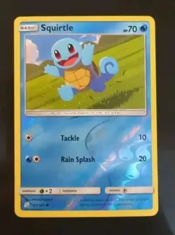 💥💧 Pokemon TCG Squirtle 23 Team Up Reverse Holo 23/181 NM/LP Foil Rare Water - Image 1