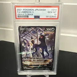 2021 Pokemon Umbreon 244/184 JPN VMAX CLIMAX Full Art PSA 10 - Image 1