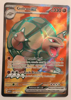 Pokemon TCG Golem EX 189/165 Scarlet & Violet Holo Ultra Rare Full Art - Image 1