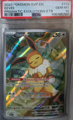 2025 POKEMON SVP EN-SV PRISMATIC EVOLUTIONS ETB PROMO #173 EEVEE PSA 10 - Image 1