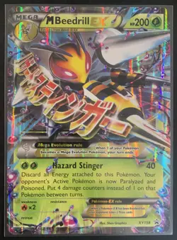 JUMBO Mega M Beedrill EX Oversized Promo Card XY158 2016 Pokemon - Image 1