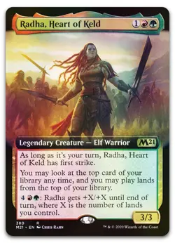 Radha, Heart of Keld (Extended Art) #380 (Foil) (NM) Core Set 2021 M21 Magic MTG - Image 1