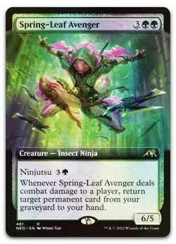 Spring-Leaf Avenger (Extended Art) #481 (Foil) NM Kamigawa Neon Dynasty - Image 1