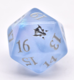 Dragons of Tarkir Spindown Die (Sparkle Blue/Silve) MtG Magic the Gathering Dice - Image 1