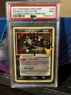 PSA 9 Greninja - 2021 Pokemon Celebrations Gold Star Black Star Promo - SWSH144 - Image 1