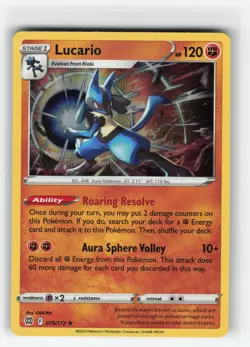 LUCARIO 079/172 BRILLANT STARS HOLO RARE POKEMON TCG NM - Image 1