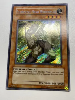 Yugioh Elemental Hero Woodsman Unlimited Secret Rare PP02-EN004 MP - Image 1