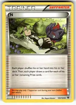 N (Supporter) 105/124 XY - Fates Collide LP Pokemon Card TCG - Image 1