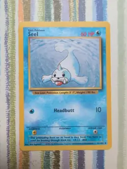 Seel 41/102 Base Set Unlimited Vintage Pokemon WOTC Card - Image 1