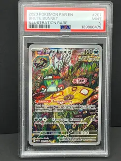 2023 POKEMON PAR EN-PARADOX RIFT ILLUSTRATION RARE #207 BRUTE BONNET PSA 9 - Image 1